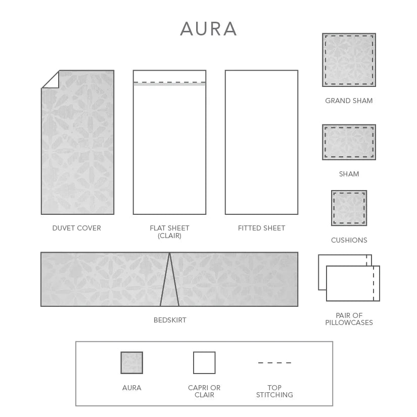 Aura | Jacquard Bedding by St Geneve Fine Linen - Fabric from Italy Sewn in Canada