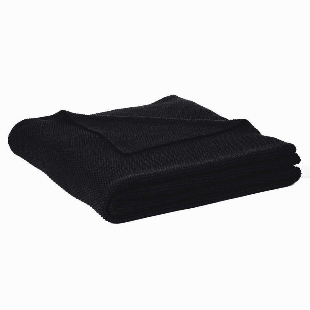 CHARLY BLACK KNIT BLANKET