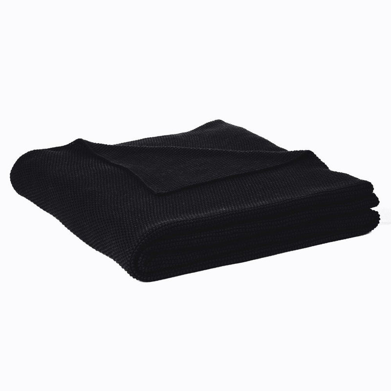 CHARLY BLACK KNIT BLANKET