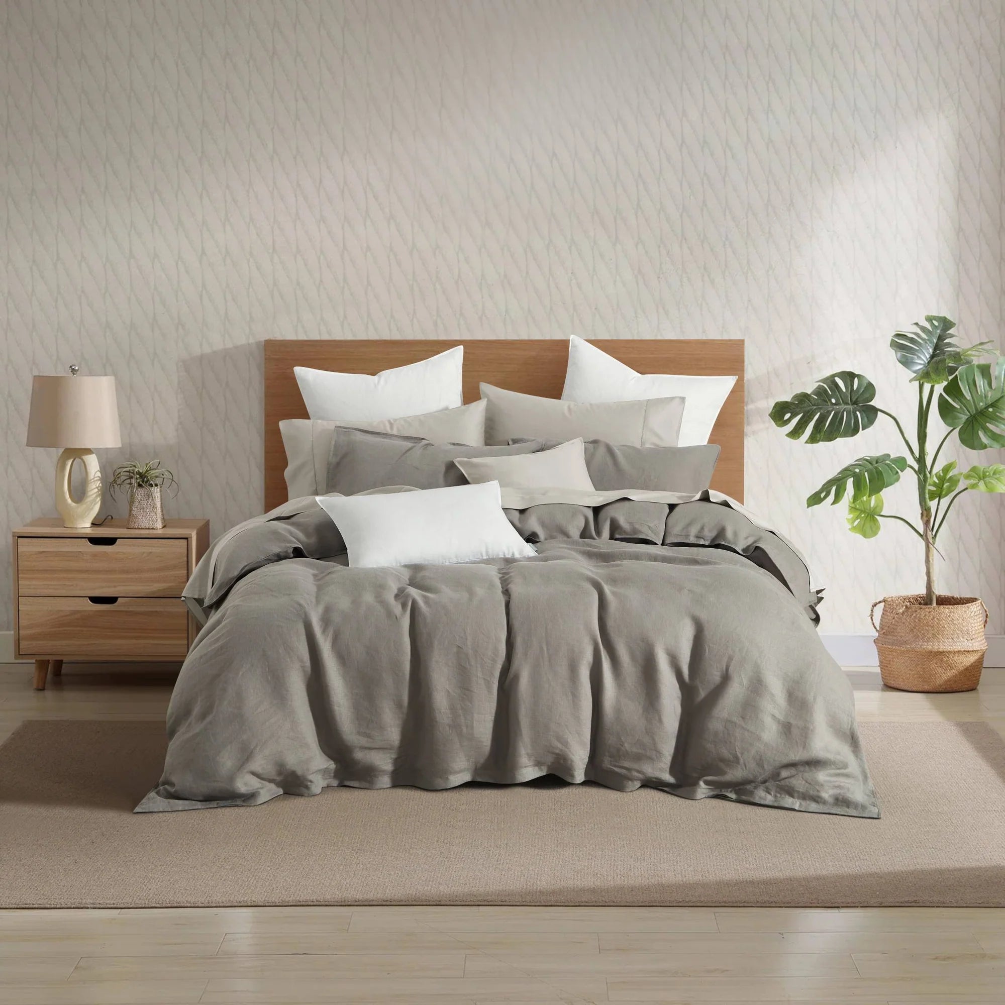 French Linen Duvet Cover Set by Daniadown. Available In 3 Colours