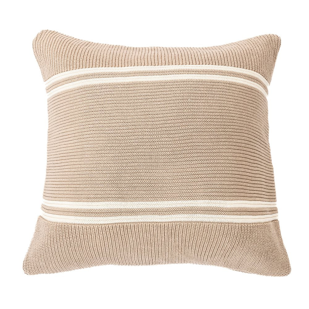 HUDSON TAUPE KNIT DECORATIVE PILLOW