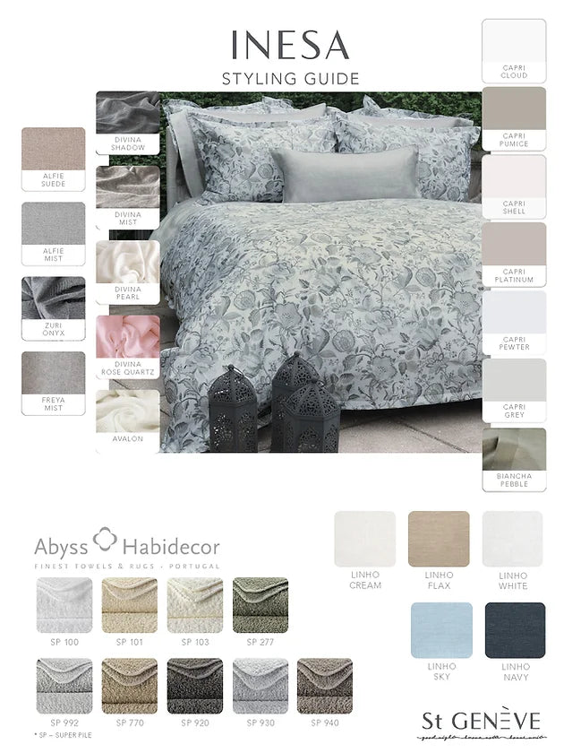 Inesa | Printed Sateen Bedding by St Geneve Fine Linen - Made In Portugal