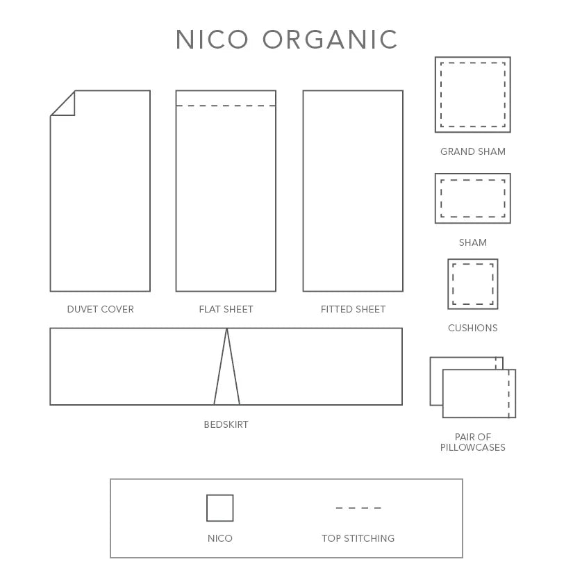 Nico Organic Percale 100% Organic Long Staple Cotton by St Geneve Fine Linen - Made In Canada
