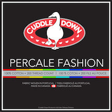 Percale Fashion Solid Collection 20" Deep Fitted Sheet by Cuddle Down Bedding - Made In Canada