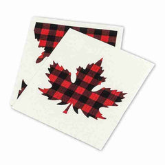 Buffalo Check Maple Leaf Dishcloths. Set of 2