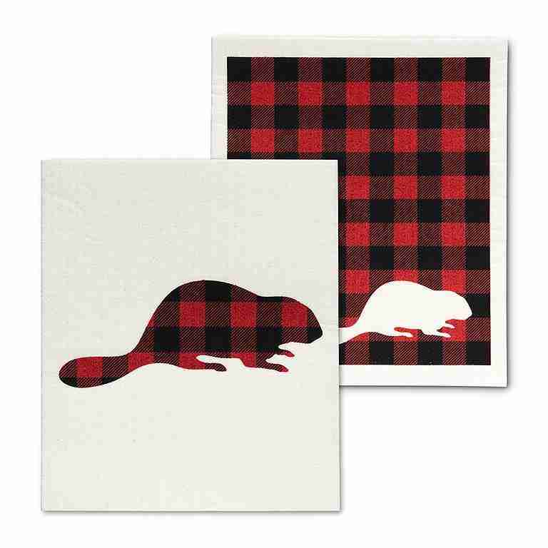 Buffalo Check Beaver Dishcloths. Set of 2