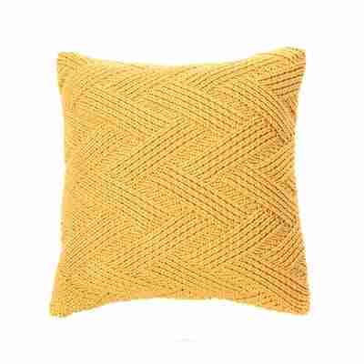 Zig Zag Knitted Natural Decorative Pillow by BRUNELLI