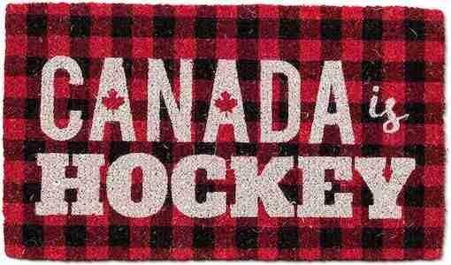 Canada Is Hockey - Plaid Doormat