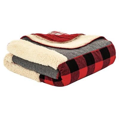 Buck Red And Grey Cottage Style Throw by BRUNELLI
