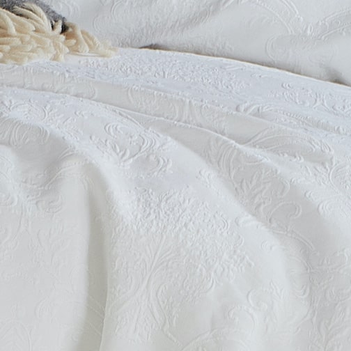 ARIA WHITE MATELASS DUVET COVER SET