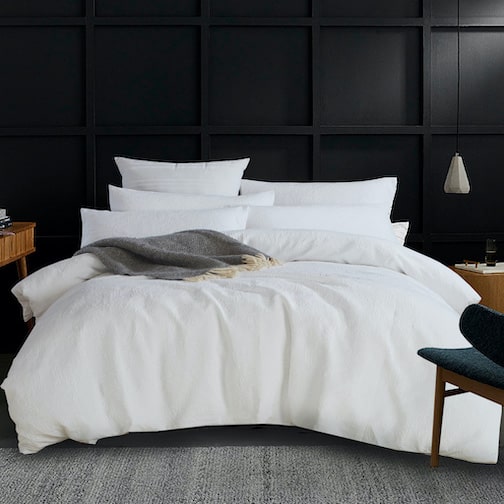 ARIA WHITE MATELASS DUVET COVER SET