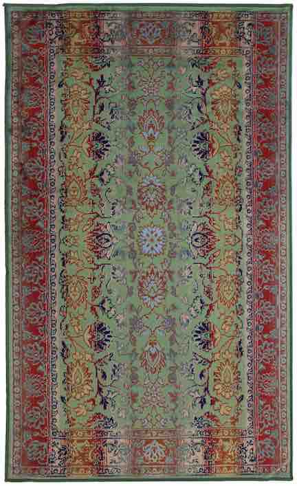 Art Silk Floral Multi Green Rug