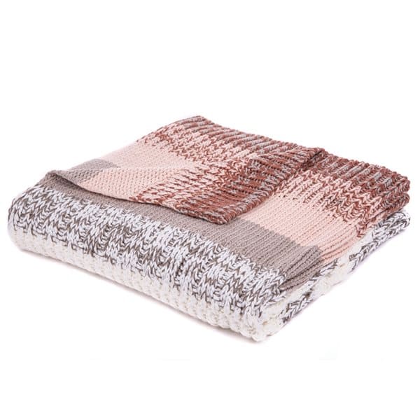 Baba Knitted Soft Pink Throw by BRUNELLI
