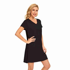 Black Bamboo Short Sleeve Sleepshirt