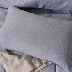 BLUE HEATHER FRENCH LINEN DUVET COVER SET