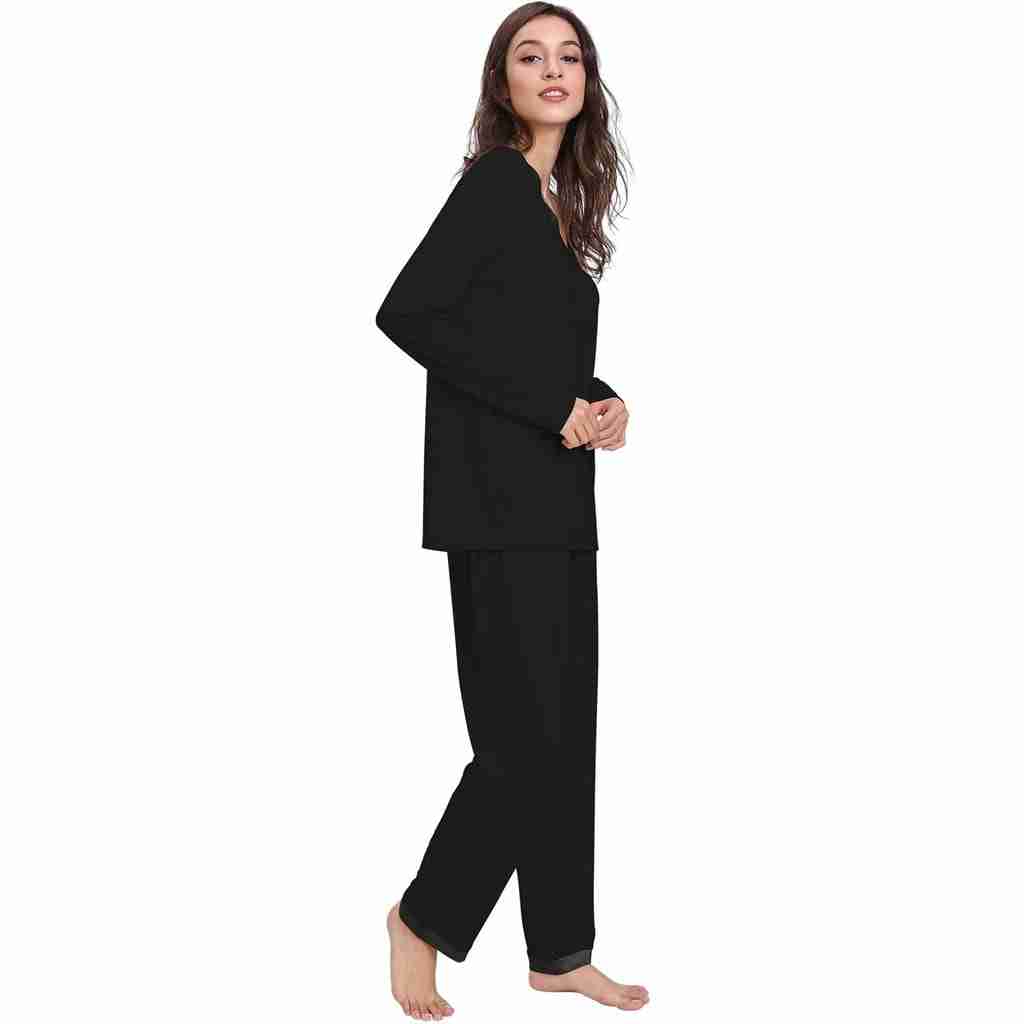 Black Bamboo Long Sleeve Pj's