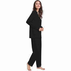 Black Bamboo Long Sleeve Pj's