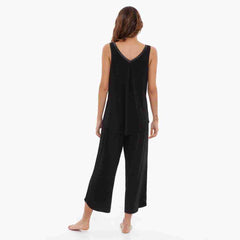 Black Bamboo Sleeveless Capri Set