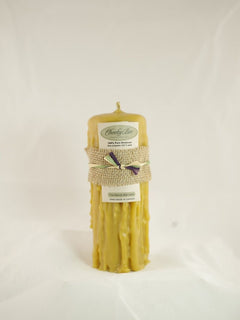 Cheeky Bee 40-50hrs- Dripped Pillar Candle 2.5x3.5in
