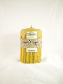 Cheeky Bee 90-110hr - Dripped Pillar Candle 3.5x3.5 Inch