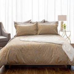 Contessa Jacquard Gold Bedding by St Geneve Fine Linen