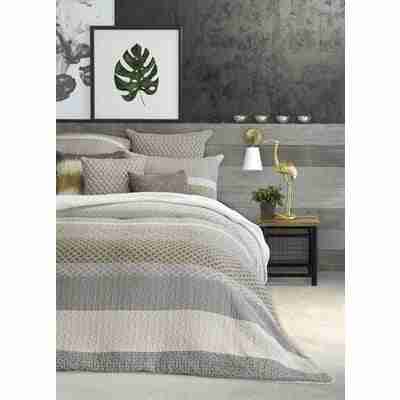 Ethan Modern Look Grey And Taupe Quilted Duvet Cover