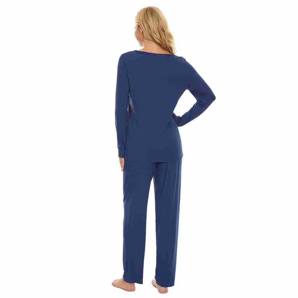 French Blue Bamboo Long Sleeve Pj's