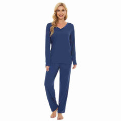 French Blue Bamboo Long Sleeve Pj's