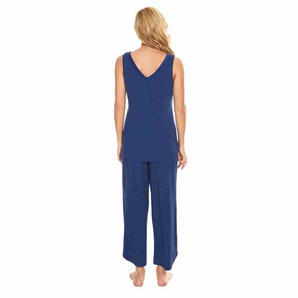 French Blue Bamboo Sleeveless Capri Set