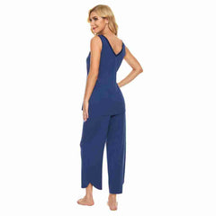 French Blue Bamboo Sleeveless Capri Set