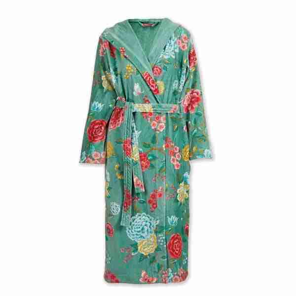 Good Evening Green Multicoloured Floral Bathrobe