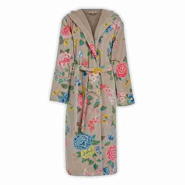 Good Evening Khaki Multicoloured Floral Bathrobe