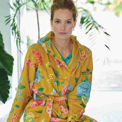 Good Evening Yellow Multicoloured Floral Bathrobe