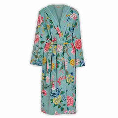 Good Evening Blue Multicoloured Floral Bathrobe