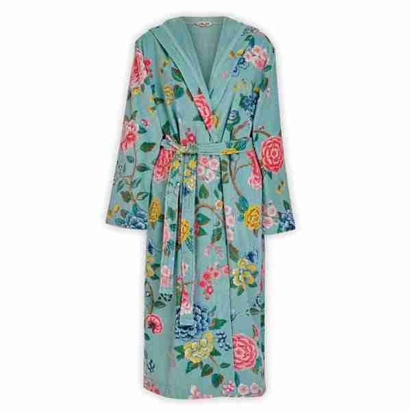 Good Evening Blue Multicoloured Floral Bathrobe