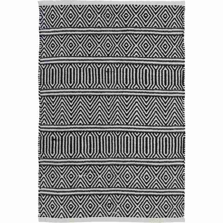 Dhurrie Geo Black Rug1