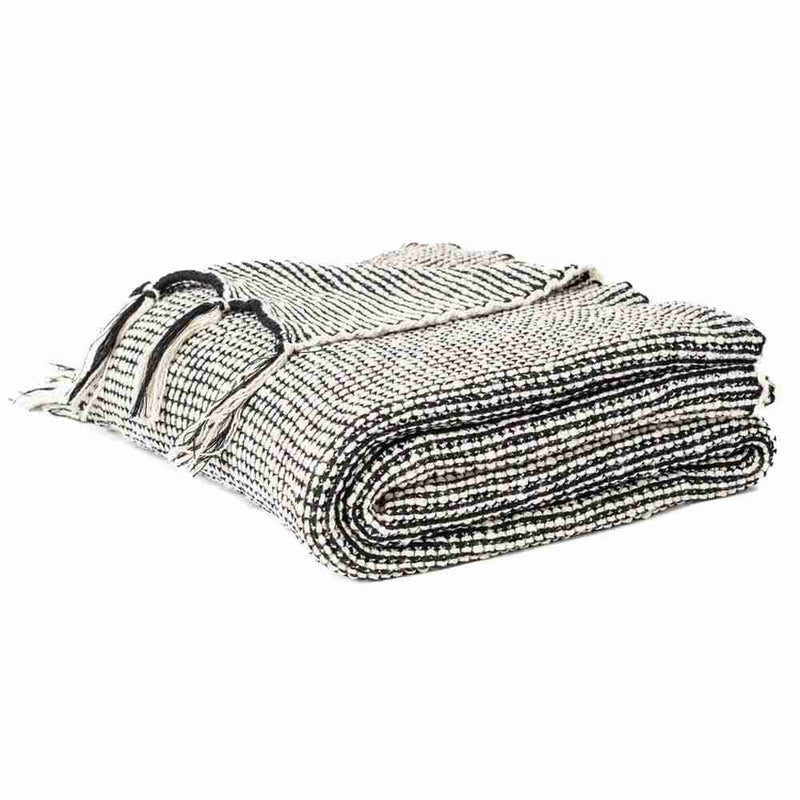 Hopa Black And Cream Knit Throw by BRUNELLI