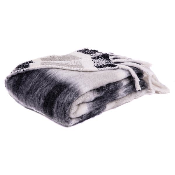 Margot Cream And Black Mohair Throw by BRUNELLI