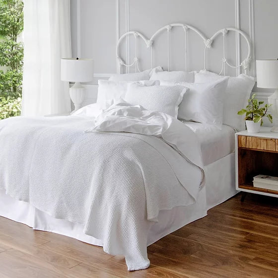 Michelle Waffle White Bedding by St Geneve Fine Linen