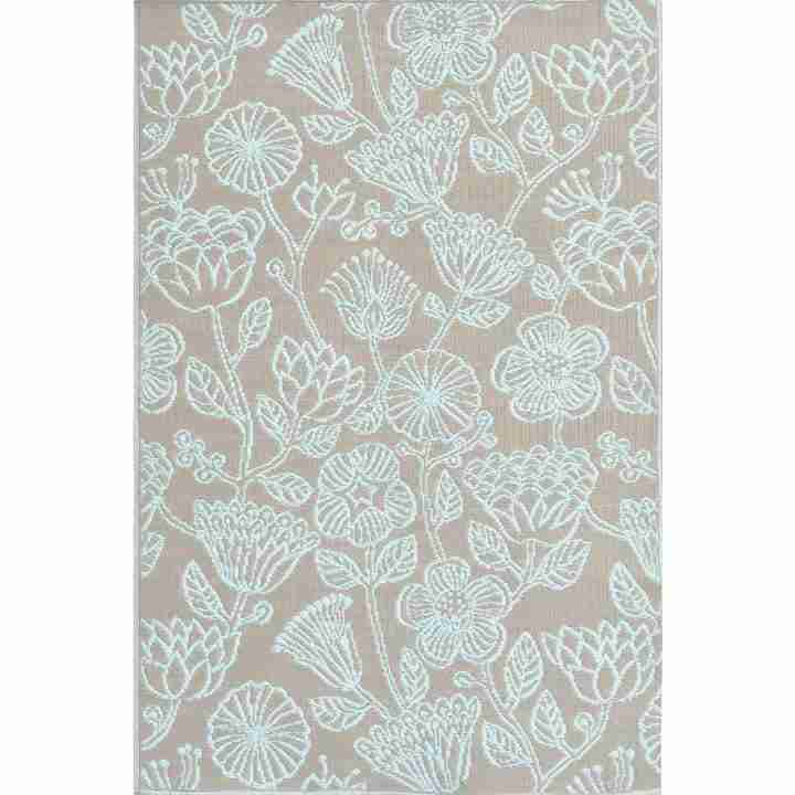 5x8 Mad Mat Line Flower Cool Aqua FM-LIN58-CA1