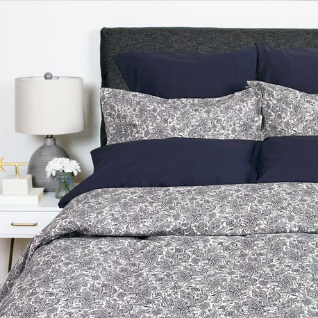 Marine Paisley Bedding by Cuddle Down - Made in Canada