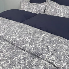 Marine Paisley Bedding by Cuddle Down - Made in Canada