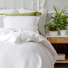 Michelle Waffle White Bedding by St Geneve Fine Linen