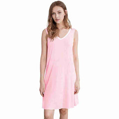 Pink Bamboo A-Line Sleeveless Nightdress