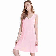 Pink Bamboo A-Line Sleeveless Nightdress