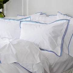 Perla Purled Edge Percale Bedding by St Geneve Fine - Made In Canada