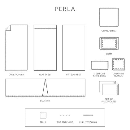 Perla Purled Edge Percale Bedding by St Geneve Fine - Made In Canada