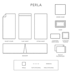 Perla Purled Edge Percale Bedding by St Geneve Fine - Made In Canada