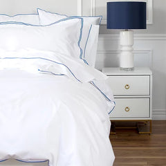 Perla Purled Edge Percale Bedding by St Geneve Fine - Made In Canada