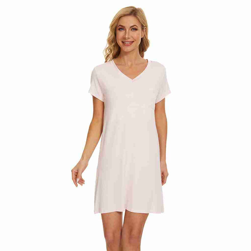 Pink Bamboo Short Sleeve Sleepshirt